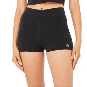 ALO Waffle Lounge Black Shorts